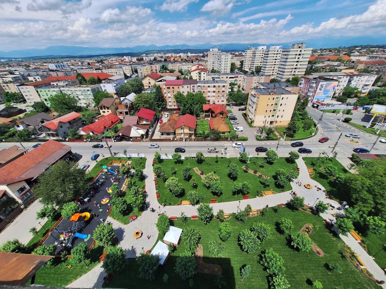 Vedere aeriană a Parcului Lido și a zonei de joacă, iunie 2024